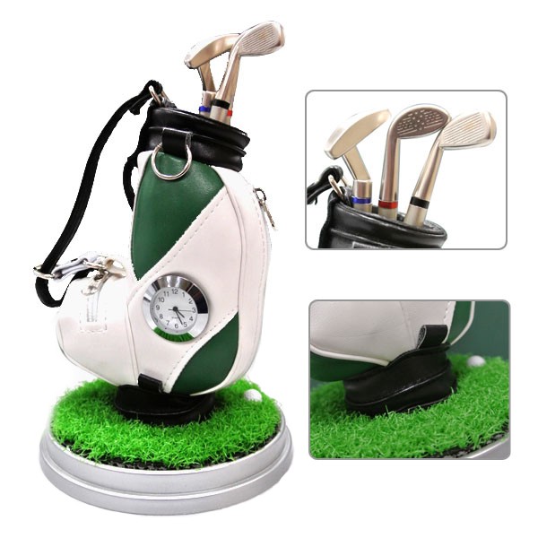 Custom logo Printed Metal Pen Holder Souvenir for Golf Club product view