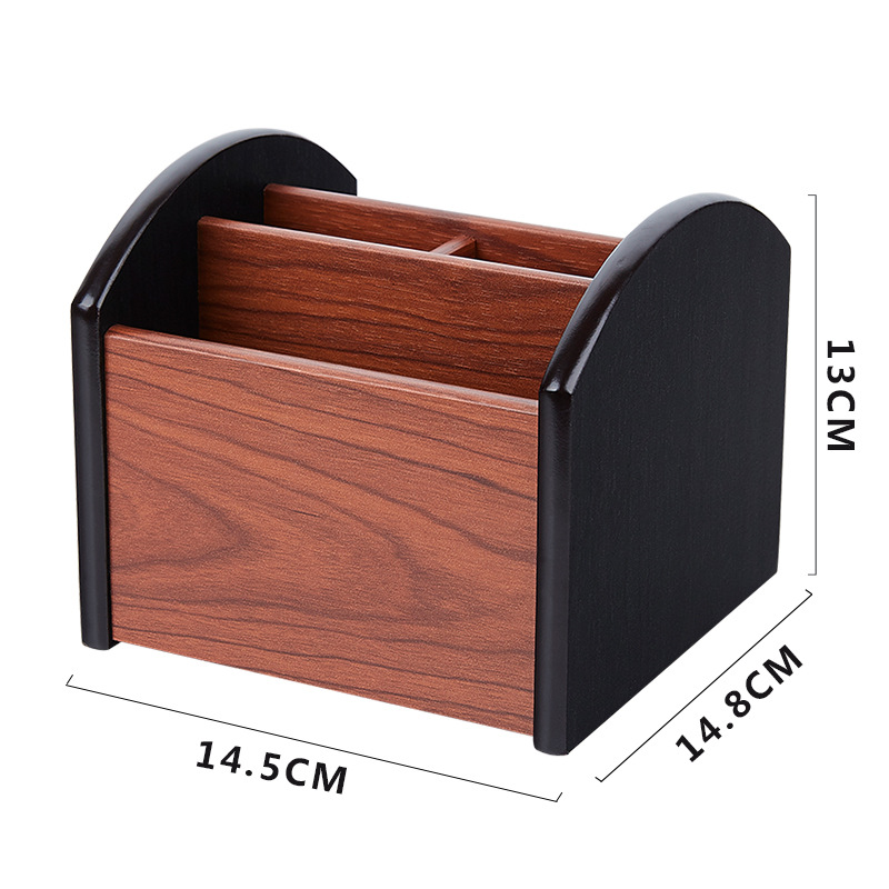 Hot Selling Precision-Made Wooden Desktop Storage Pen Holder Rotating Creative Bedside Storage Box Detachable Design Lightweight product view