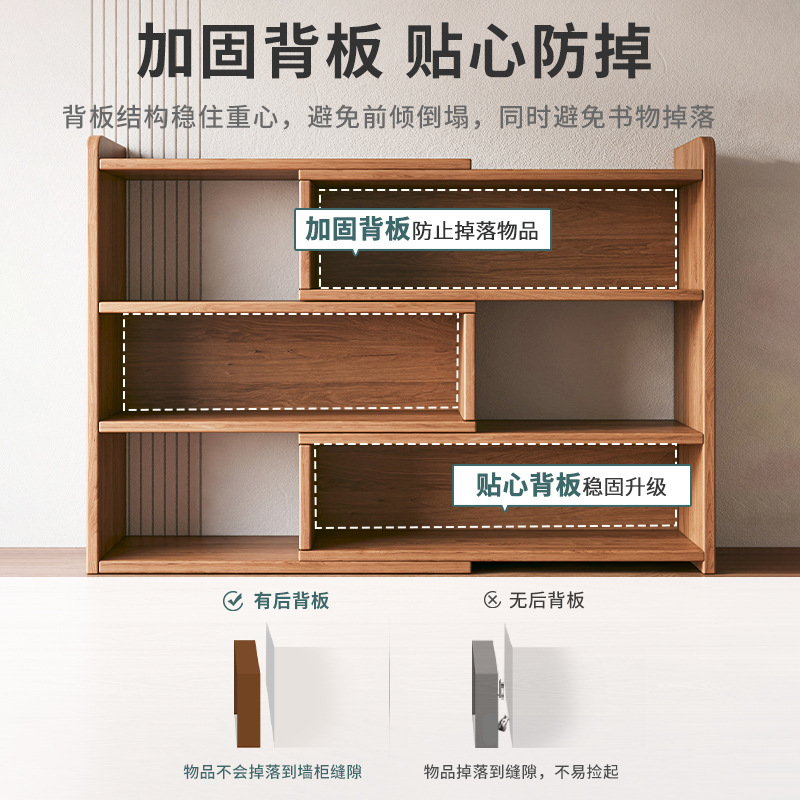 Modern Multi-layer Adjustable Shelves Desktop Storage Rack & Bookshelf for Home Office and Student Use product view