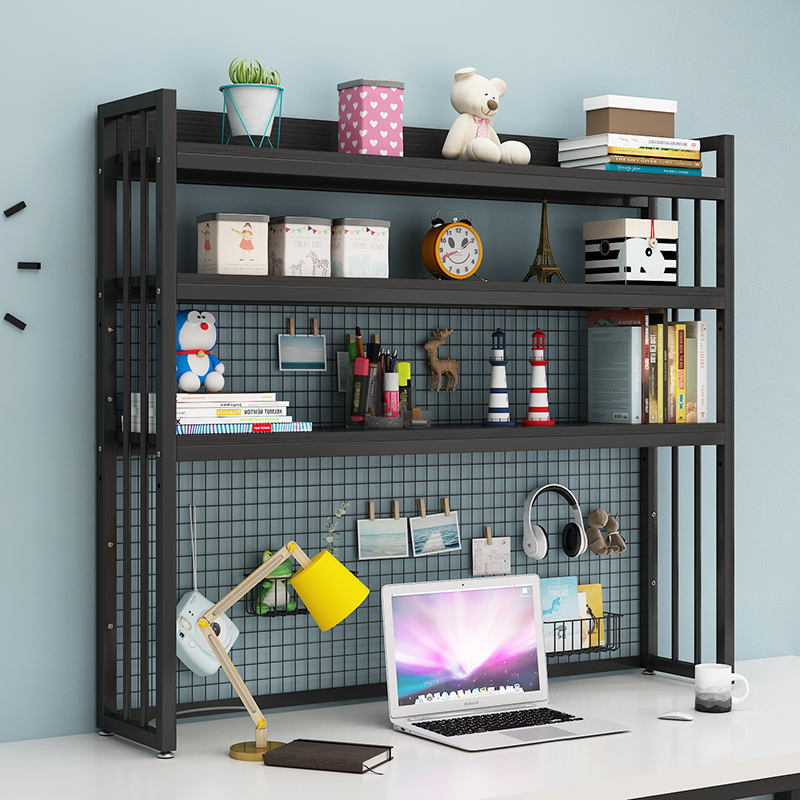 Custom Student Computer Desk/Desktop Multilevel Storage Rack Bookshelf With Grid Bookshelves product view