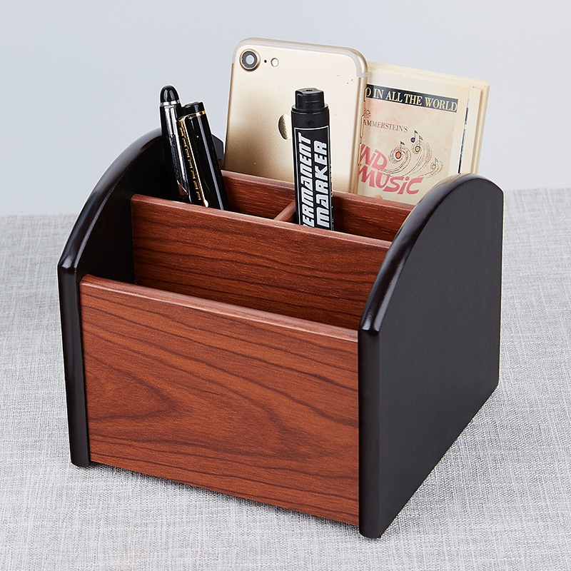 Hot Selling Precision-Made Wooden Desktop Storage Pen Holder Rotating Creative Bedside Storage Box Detachable Design Lightweight detail