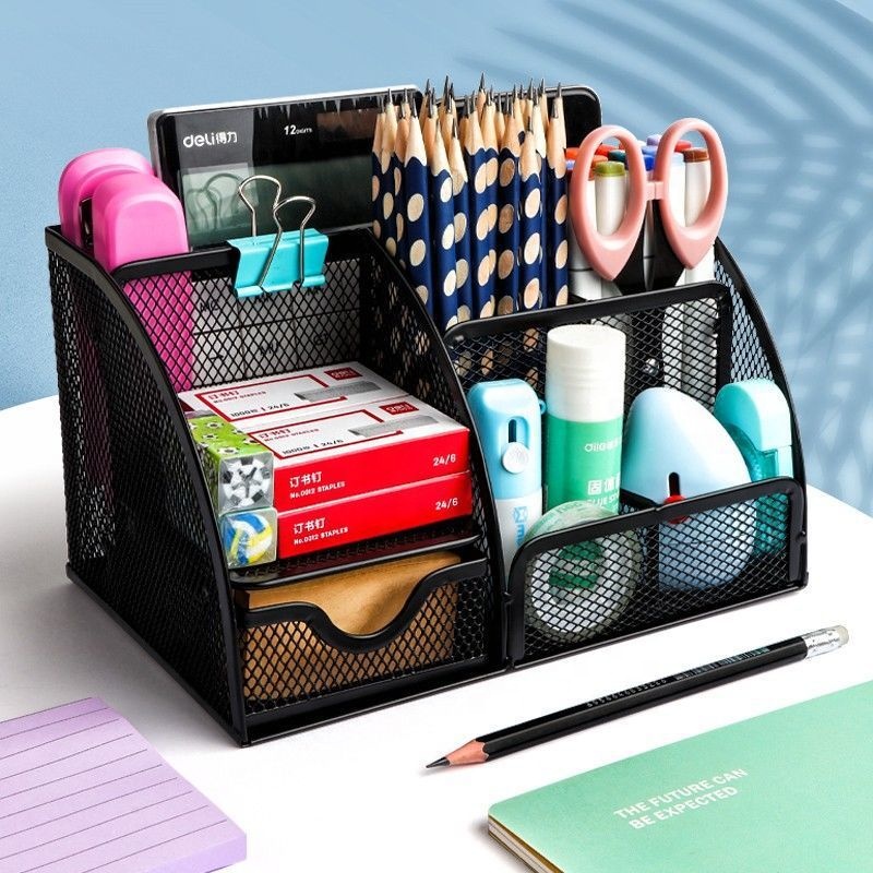 Factory OEM Customization Support Pen Organizer Metal Mesh Pen Holder for Desk Office and School Pencil Cup product view