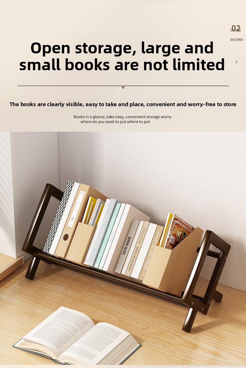 Economical Small Bookshelf Organizer for Students Bamboo Desktop Book Storage Rack for Children Simple Living Room Book Stand detail