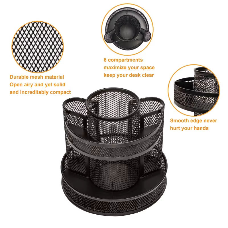 360 Rotating Metal Pencil/pen Holder Desk Organizer for School Office Supplies Storage product view