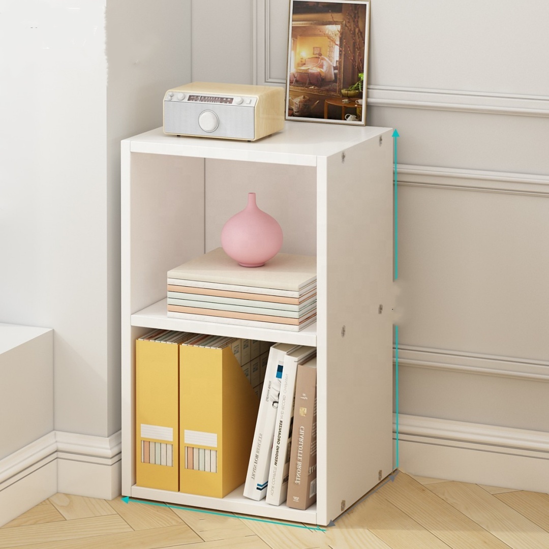 Modern Solid Wood Multilayer Vertical Storage Cabinet Desktop Bookcase Organizer Home Desk Living Room Elegant Book Shelf detail