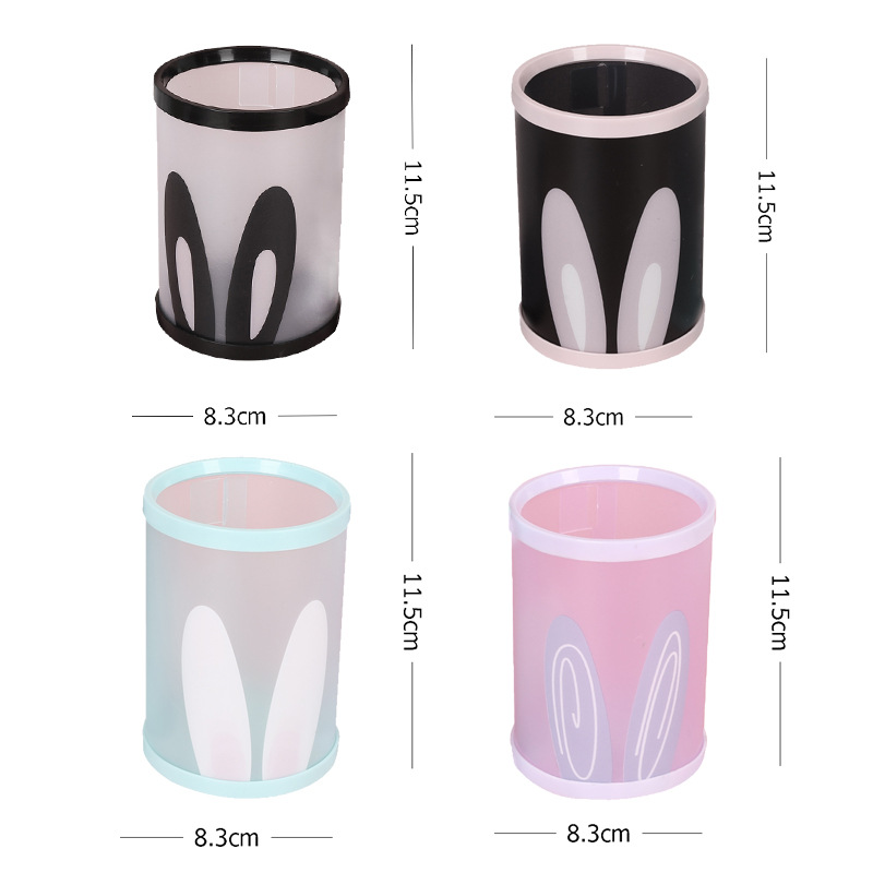 Cute Cat Round Plastic Pencil & Pen Organizer Desk Storage Stationery Holder for Students product view