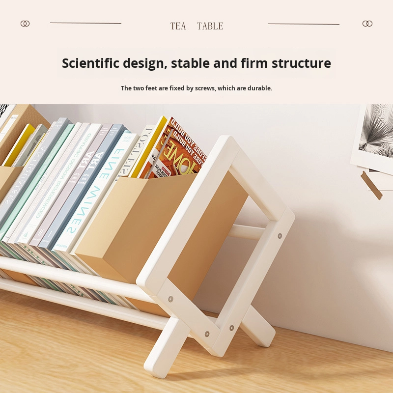 Economical Small Bookshelf Organizer for Students Bamboo Desktop Book Storage Rack for Children Simple Living Room Book Stand product view
