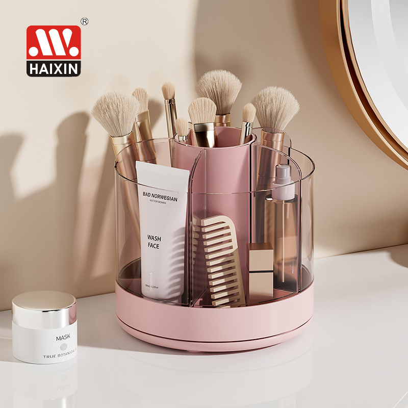 Haixin 360 Rotating Plastic Desk Pen Holder Organizer with 6 Slots Dual-Purpose Art Supply Pencil Cup for Office School Home product view