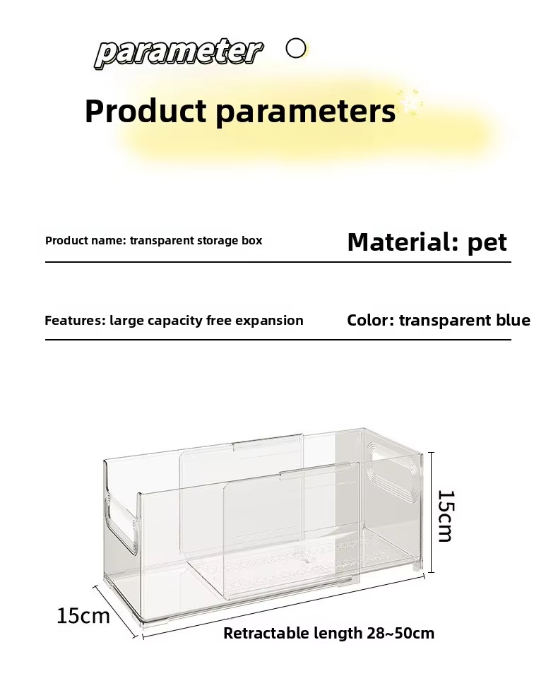Modern Kids' Transparent PET Storage Rack Retractable Stacking Bookshelf Desktop Bookcase with Picture Book Storage Modern Style detail