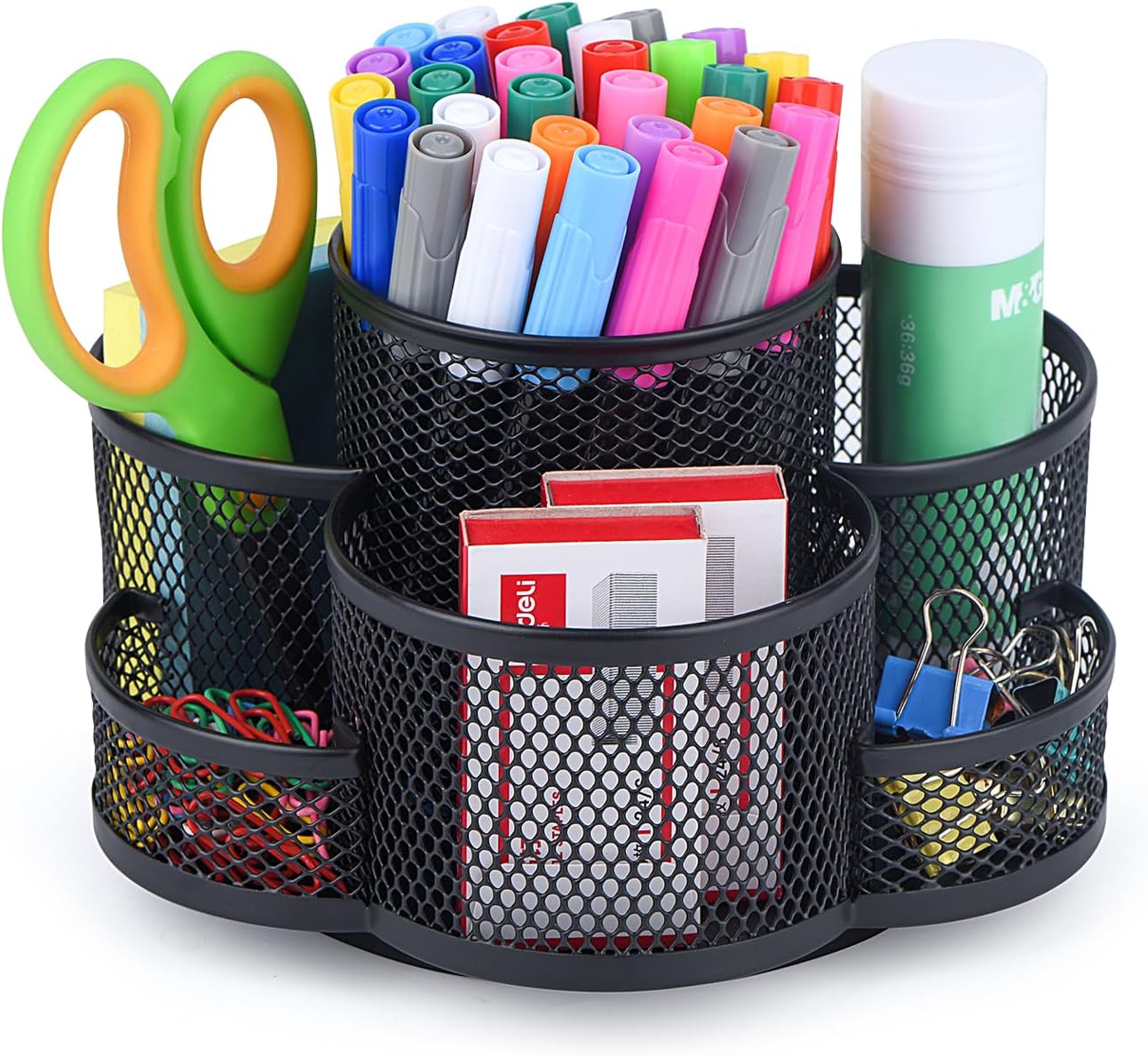 Office Black 360 Rotating Pencil Holder Pen Holder Cup Holder for Desk Office Accessories detail