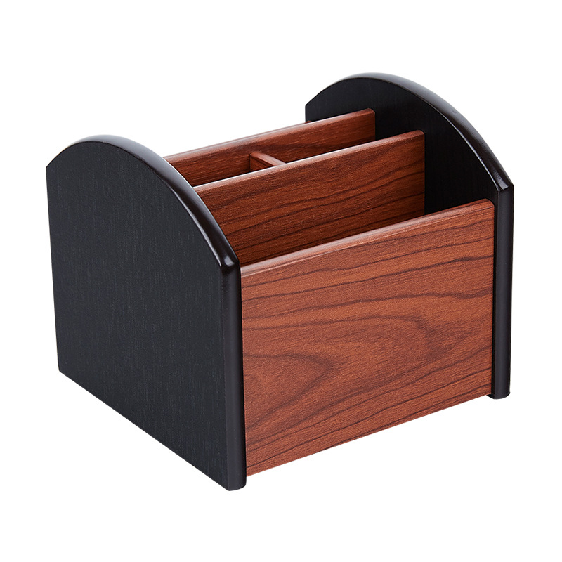 Hot Selling Precision-Made Wooden Desktop Storage Pen Holder Rotating Creative Bedside Storage Box Detachable Design Lightweight product view
