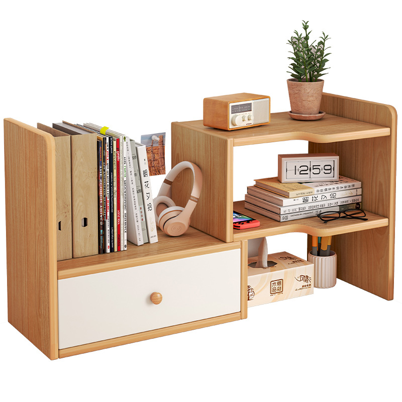 Small Multi-Layer Desktop Storage Rack Wooden Bookshelf for Home Dormitory Study Table Good Things Multi-Corner Desk Organizer