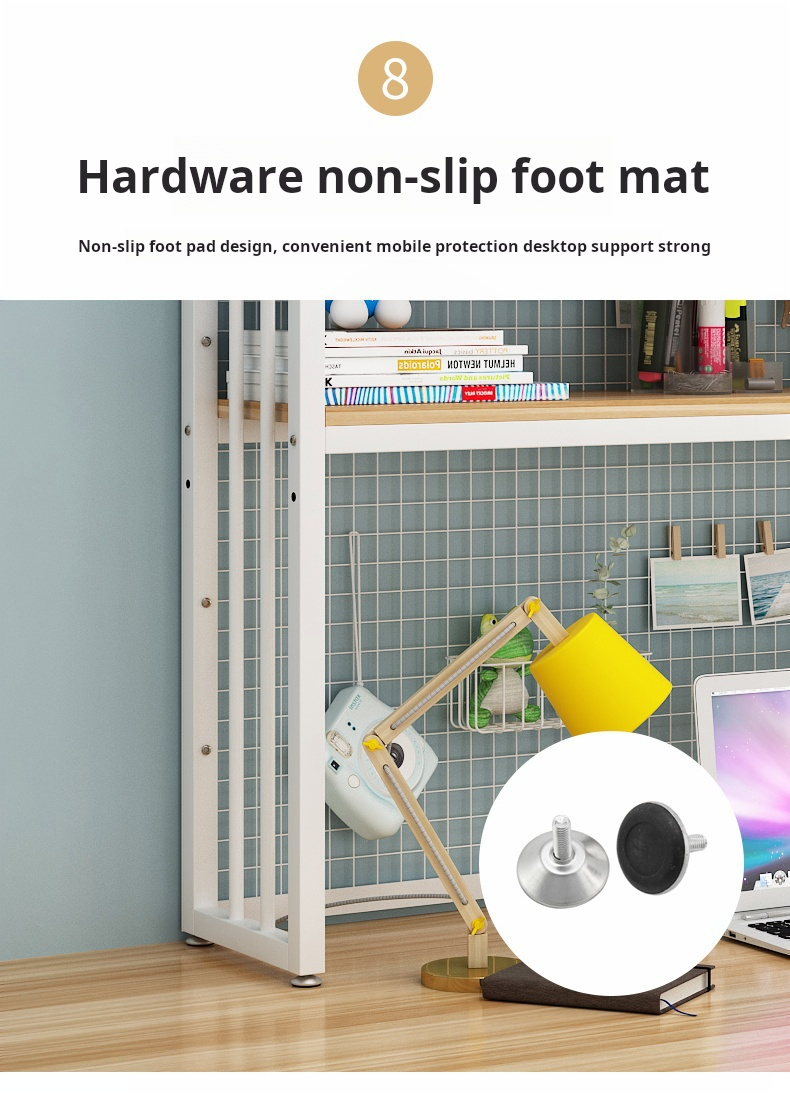 Custom Student Computer Desk/Desktop Multilevel Storage Rack Bookshelf With Grid Bookshelves detail