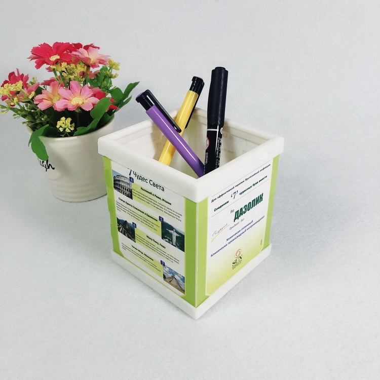 Square Plastic Pen Holder for Students Advertise Gifts product view