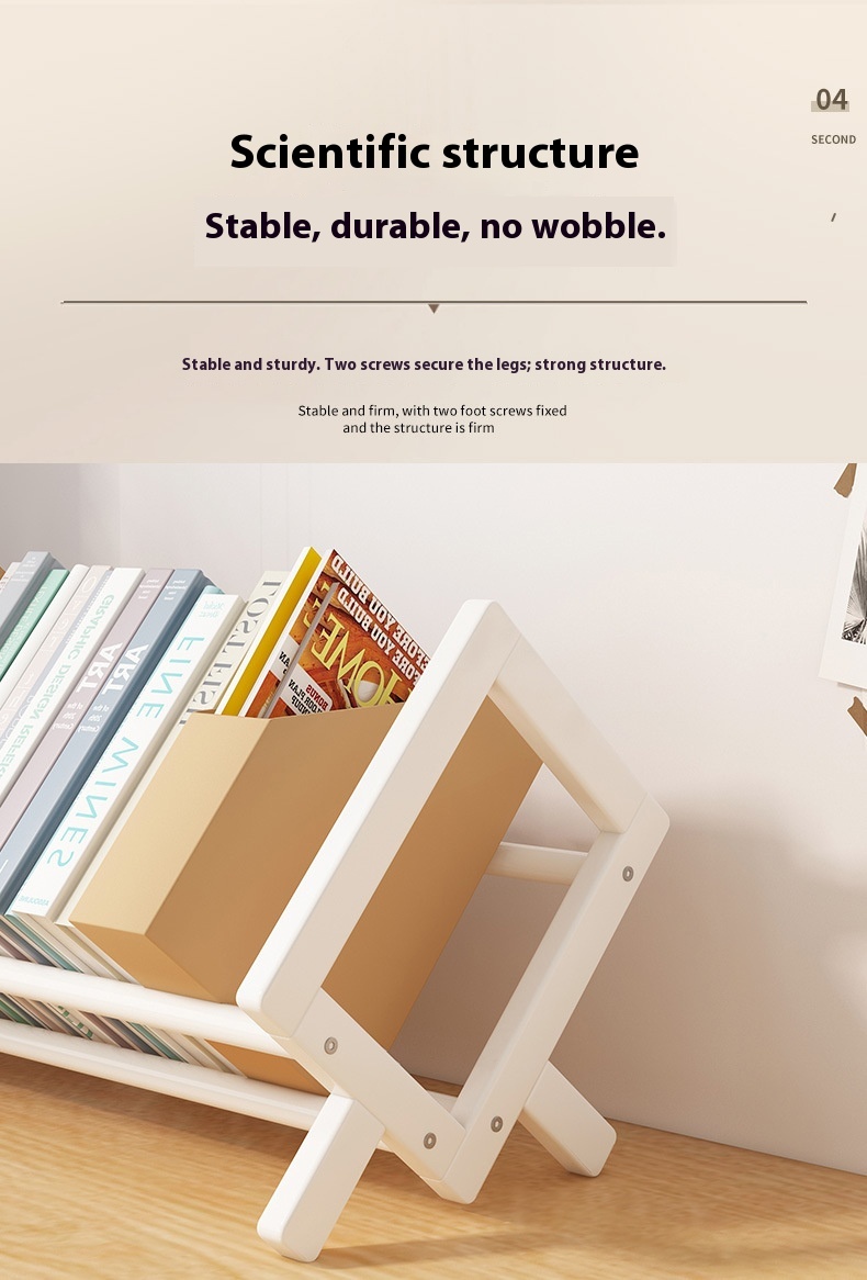 Economical Small Bookshelf Organizer for Students Bamboo Desktop Book Storage Rack for Children Simple Living Room Book Stand detail
