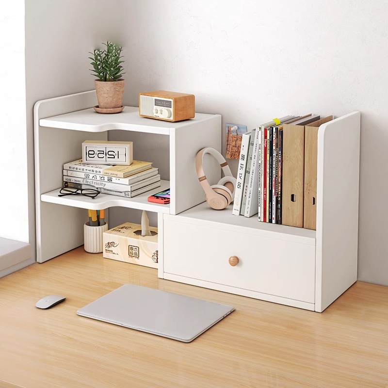 Small Multi-Layer Desktop Storage Rack Wooden Bookshelf for Home Dormitory Study Table Good Things Multi-Corner Desk Organizer detail