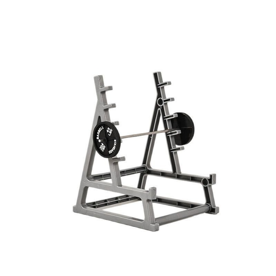 Metal Square Pen Holder with Squat Rack Mini Barbell for Creative Office Desk Stationery Storage Box 13.5x17.5x2.9 Made in China product view
