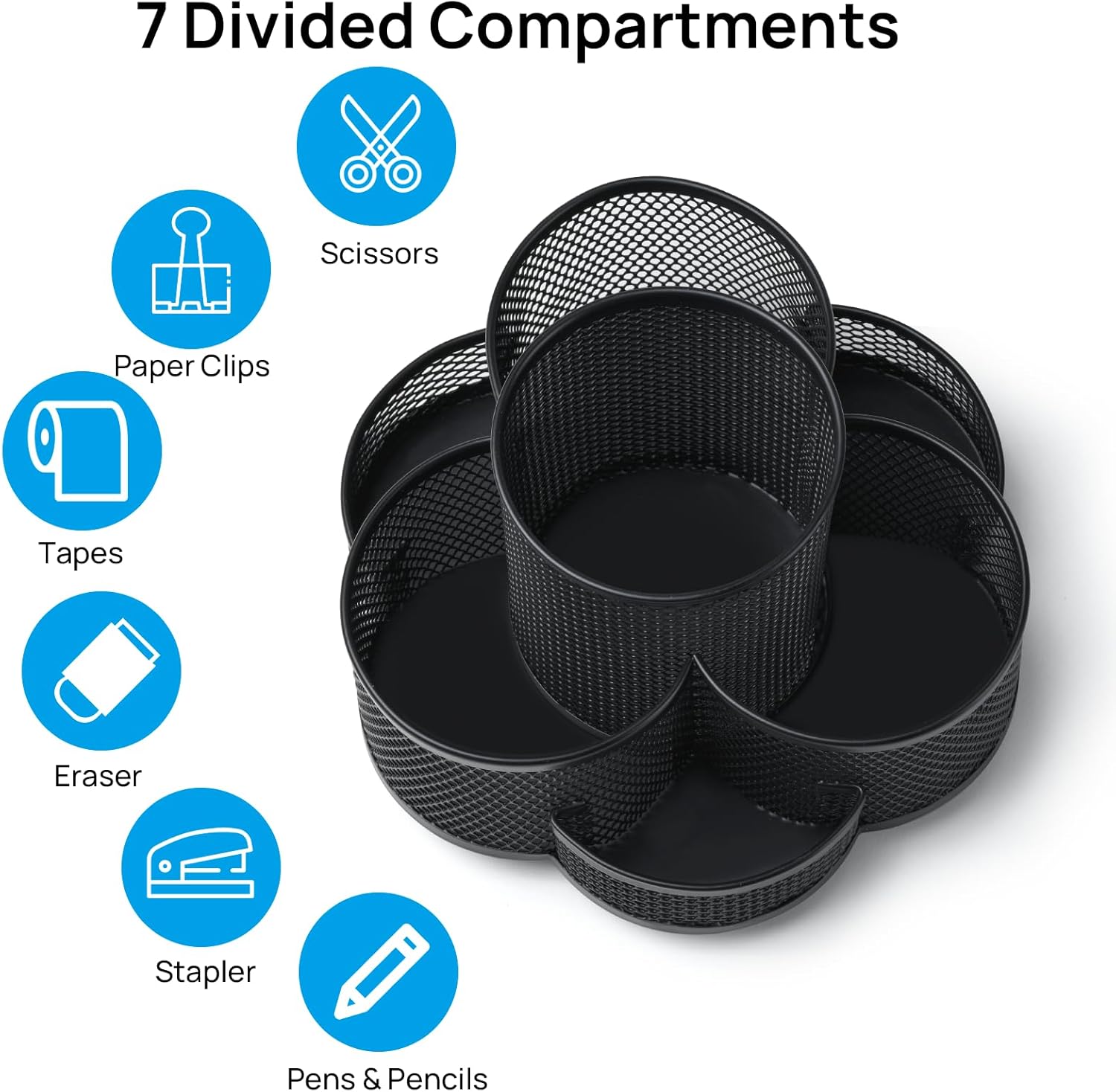 Office Black 360 Rotating Pencil Holder Pen Holder Cup Holder for Desk Office Accessories product view