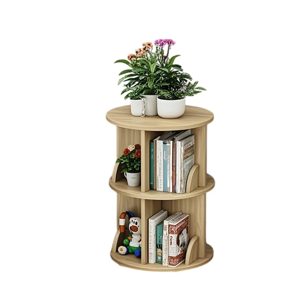 Modern Solid Wood Multilayer Vertical Storage Cabinet Desktop Bookcase Organizer Home Desk Living Room Elegant Book Shelf product view