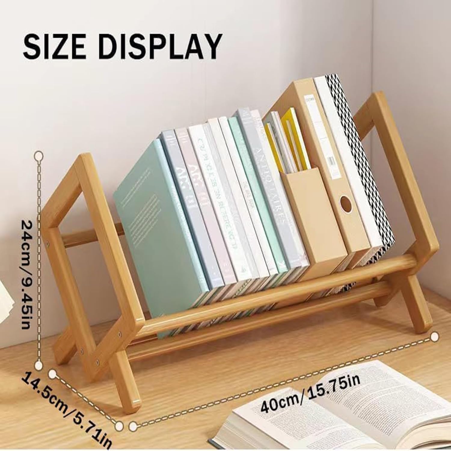 Du's Small Solid Wood Bookcase, Compact Design, Perfect for Desktop Use, Attractive and Practical, Affordable Price product view