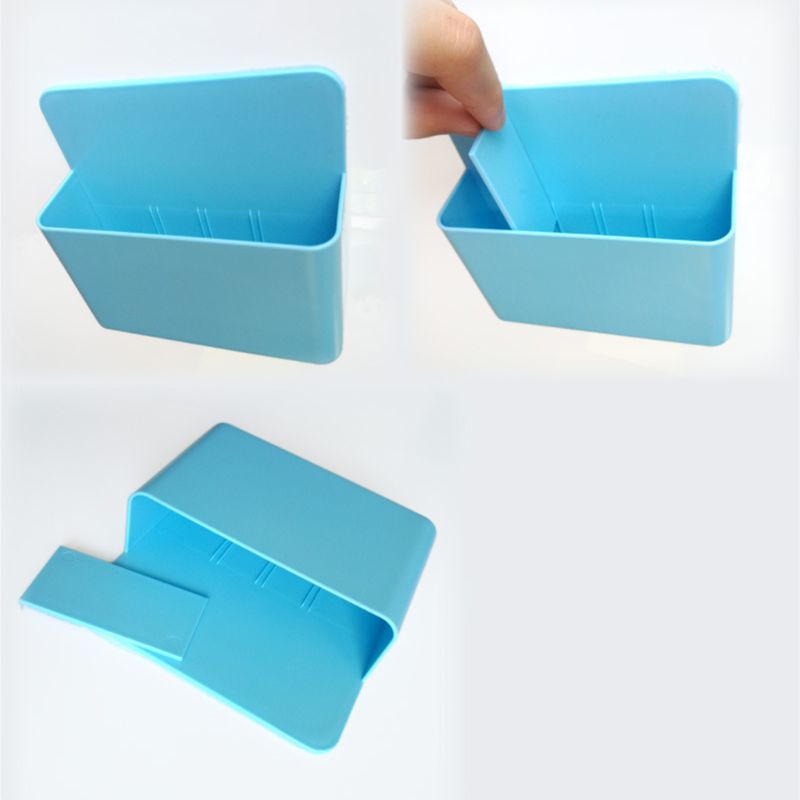 Fridge Magnet Magnetic Marker Pen Storage Box Grid Rubber Magnet Plastic Organizer Pen  Holder for Whiteboard detail