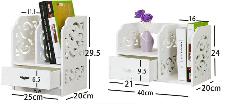 Hot Bookshelf Bookcase Student Desktop Receptacle Shelf Simple Multi-functional Shelf Office Bedside Small Table Bookshelf detail