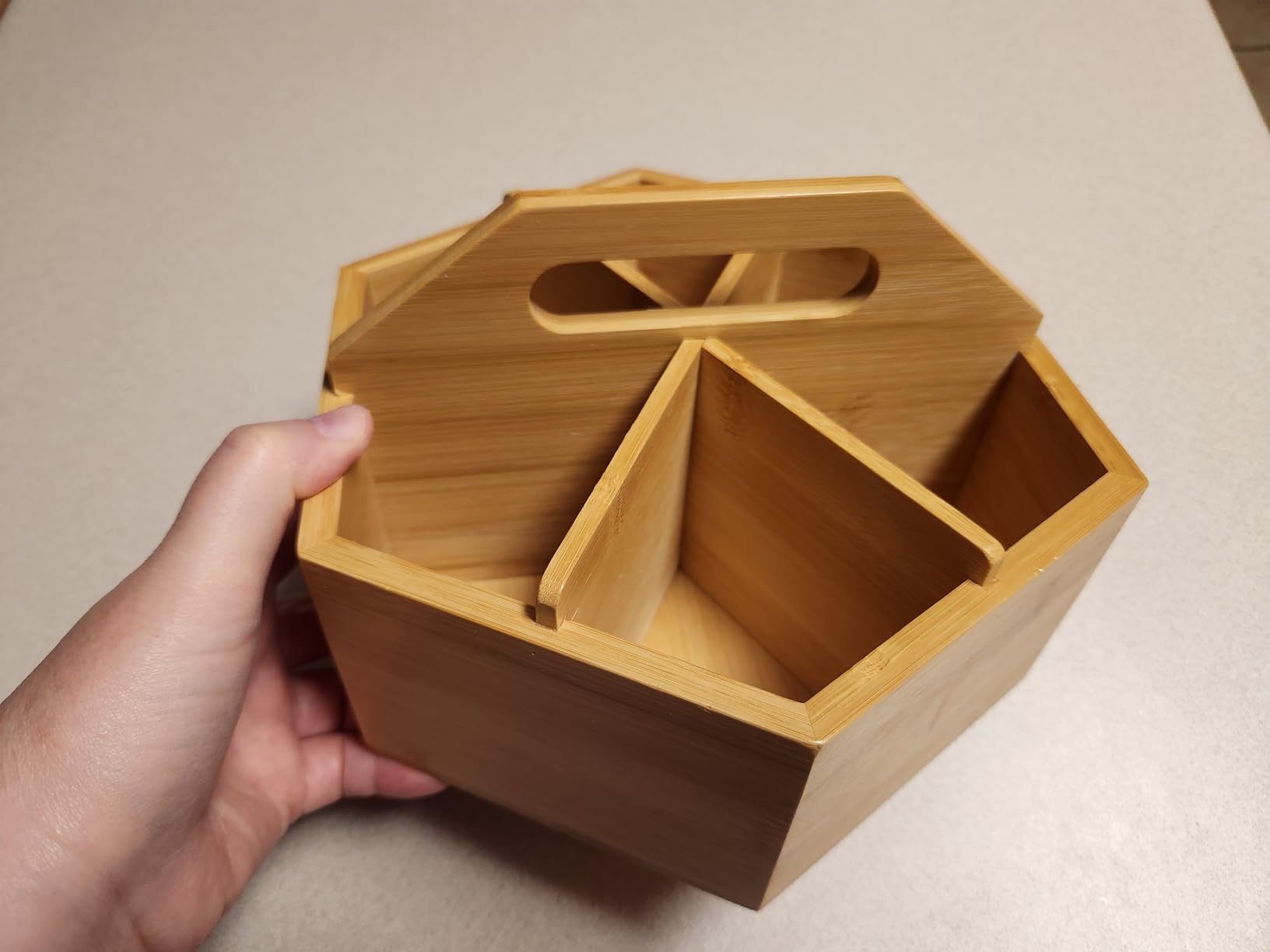 Bamboo Rotating Art Supplies Desktop Organizer: Desk Pen and Pencil Holder Colored Pencils for Offices, Schools, and Classrooms. detail