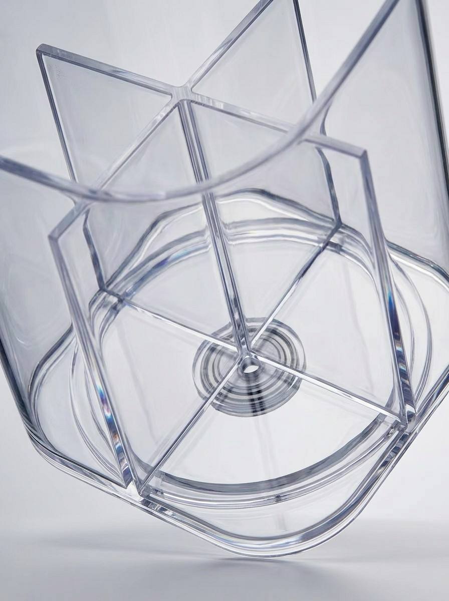 Large Capacity 360 Degree Rotating Marker Organizer Single PS Pen Holders for Office Storage Desk Arrangement Box Made PS detail