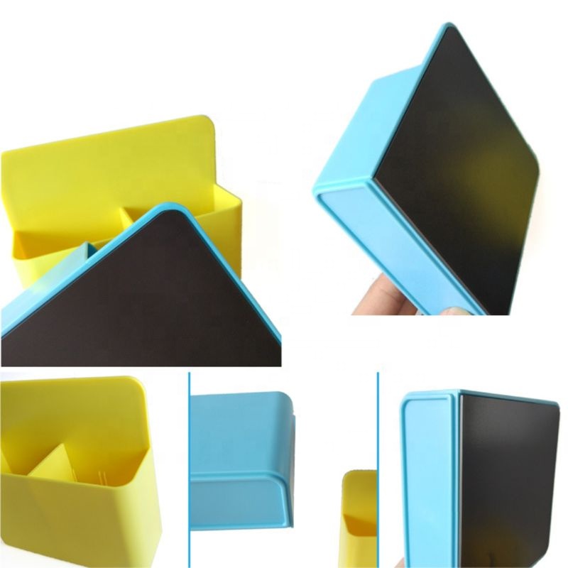 Fridge Magnet Magnetic Marker Pen Storage Box Grid Rubber Magnet Plastic Organizer Pen  Holder for Whiteboard product view
