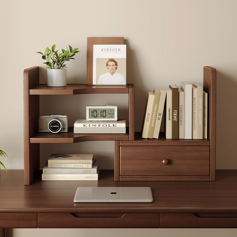 Strictly Selected Solid Wood Artistic Design Corner Placement Desktop Bookshelf Desk Storage Rack Office Organizing Bookcase