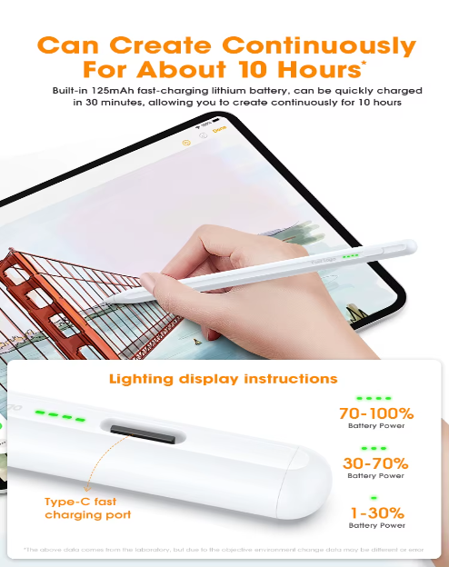 Smart Magnetic Active Capacitive Stylus Metal Pen Pad Pencil Palm Rejection Tilt Angle Sensing Replaceable Nib for Pro 11 detail