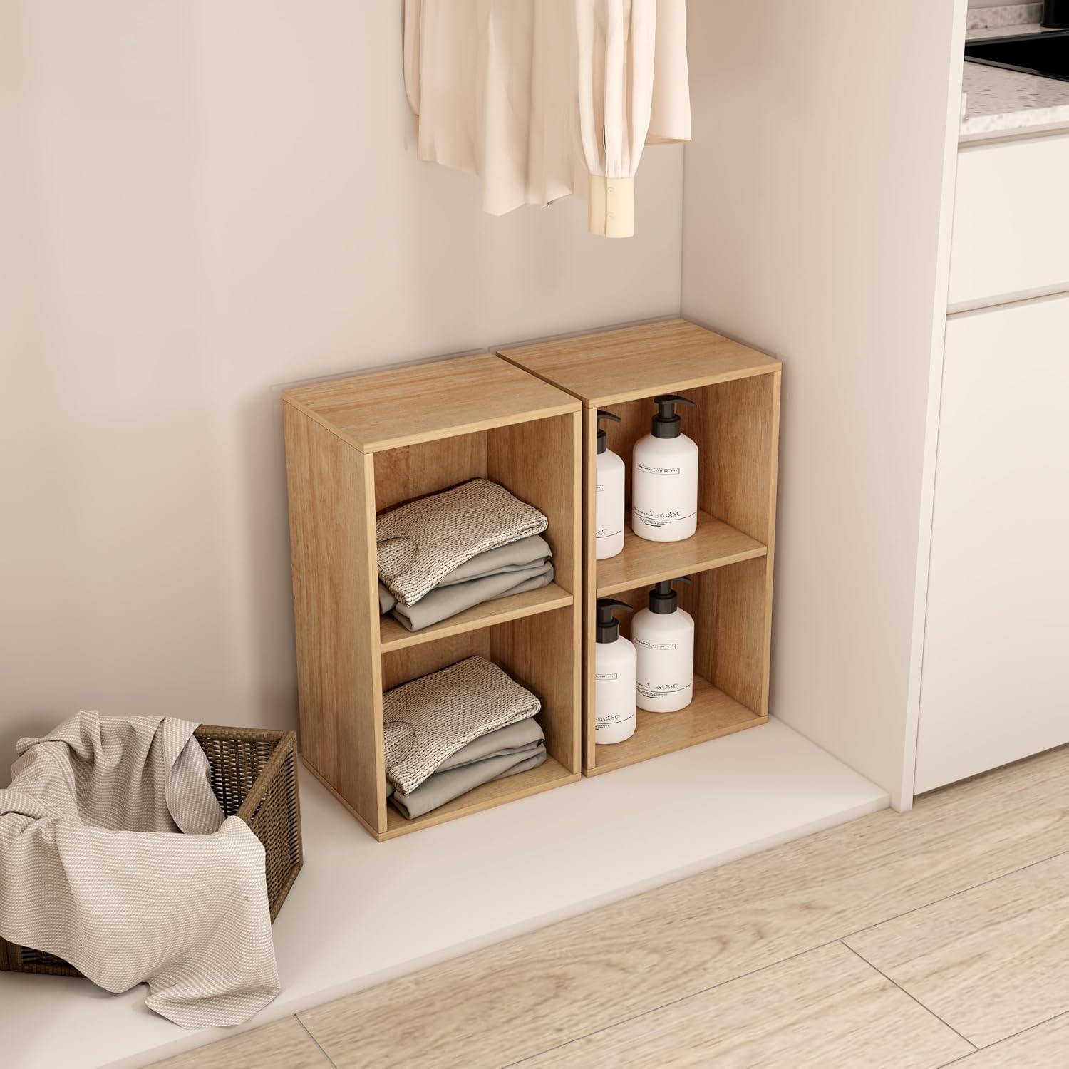 Solid Wood Multilayer Vertical Storage Cabinet Desktop Bookcase Organizer for Student Home Desk Living Room Elegant Wooden detail