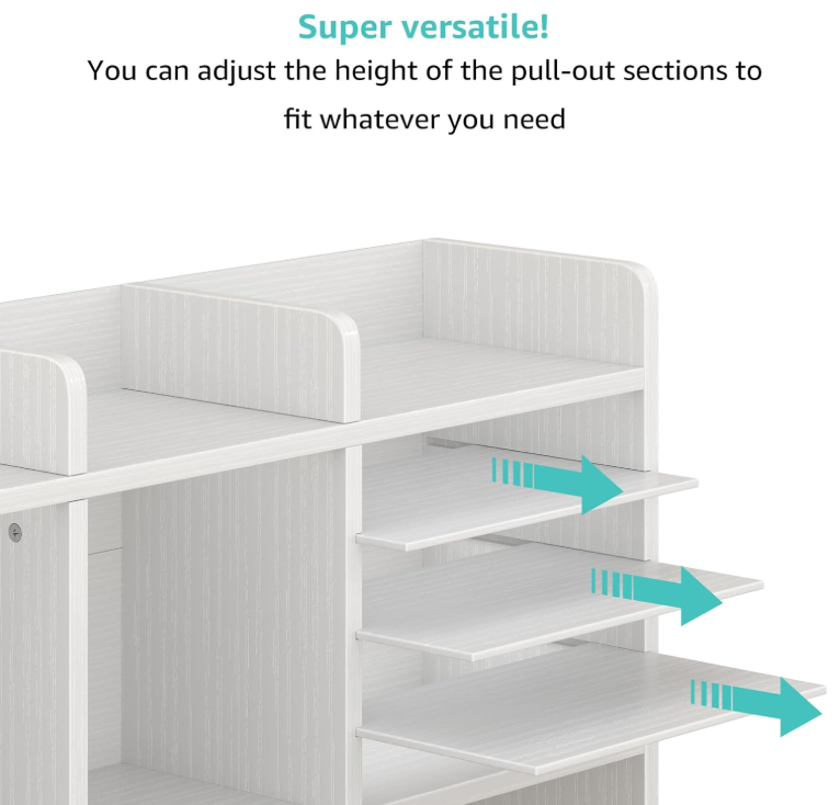 Modern S Shaped 36 Inch 4 Tier Geometric Bookshelf Tall Desktop Storage Organizer White Cube Display Rack Home Office Study product view