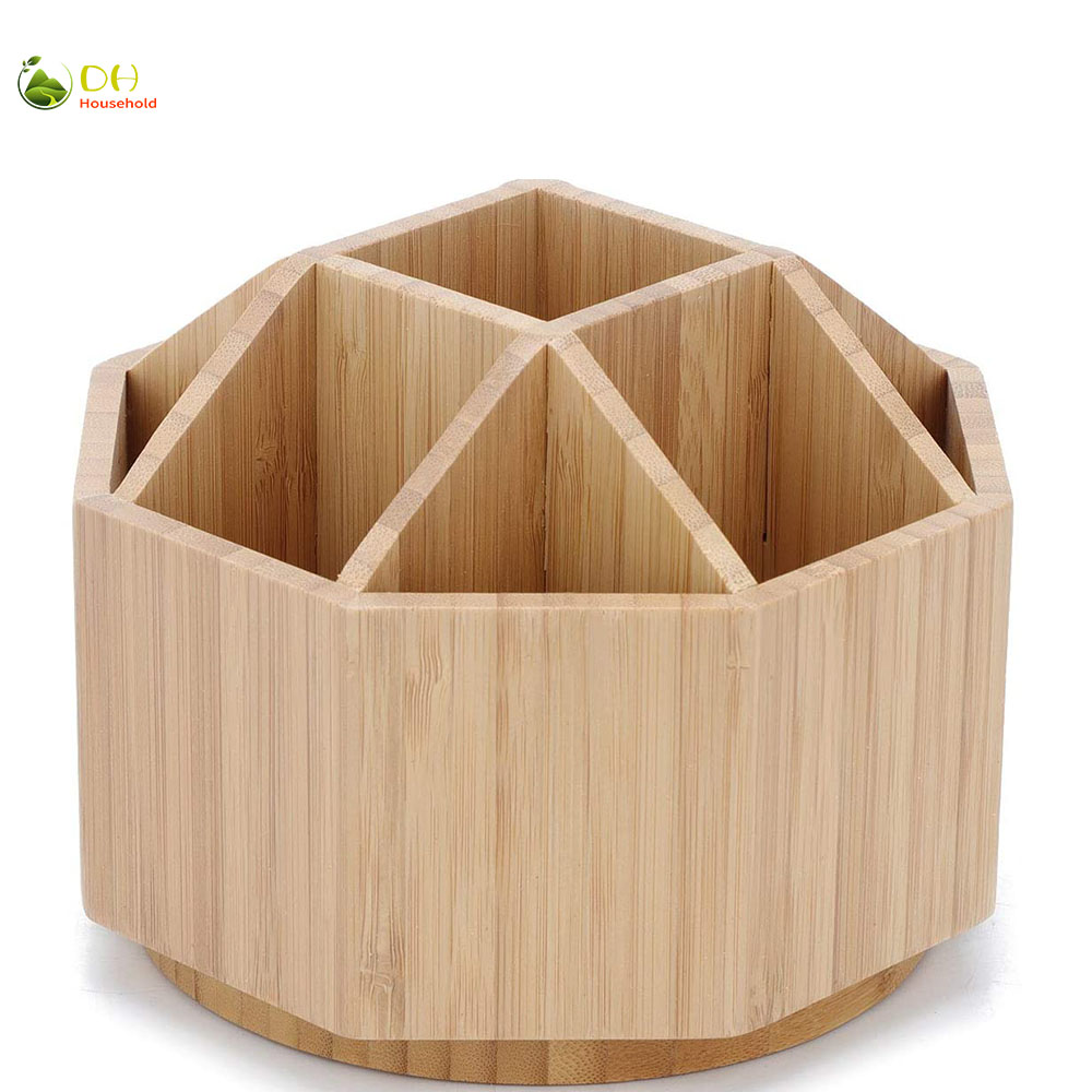 Nature Bamboo Precision-Made Lightweight Office Supplies Desktop Storage Box Pen Holder detail