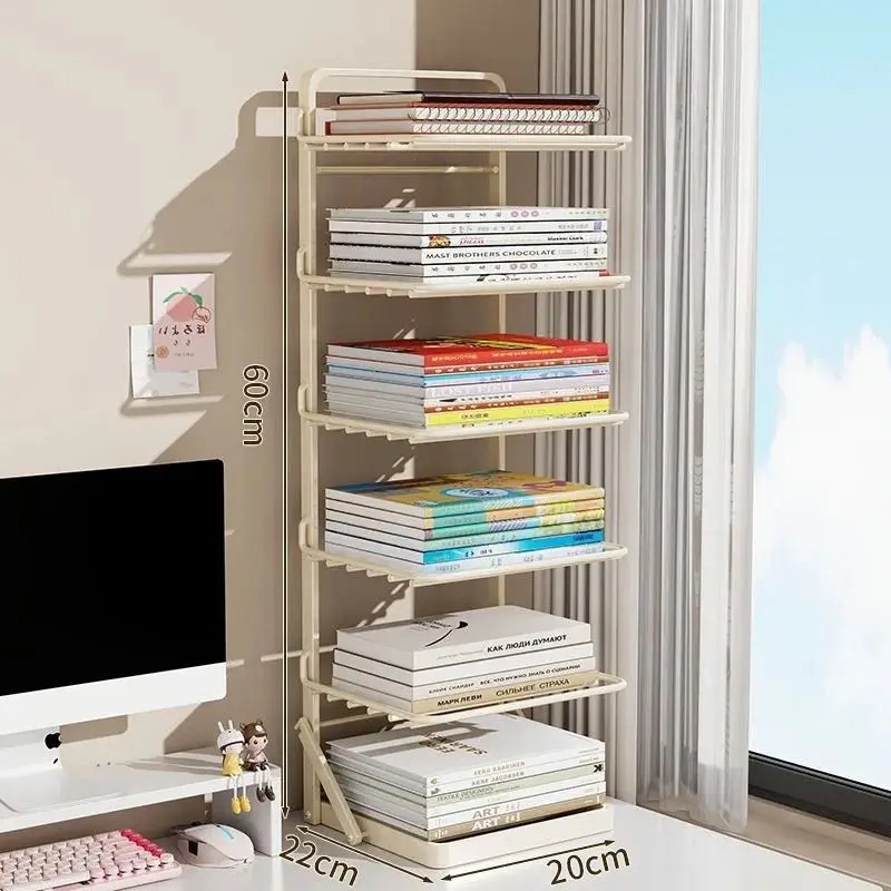 Wholesale Foldable Desktop Bookshelf Factory Direct 4 Tier Iron Storage Rack Small Tabletop Organizer for Study Bathroom detail