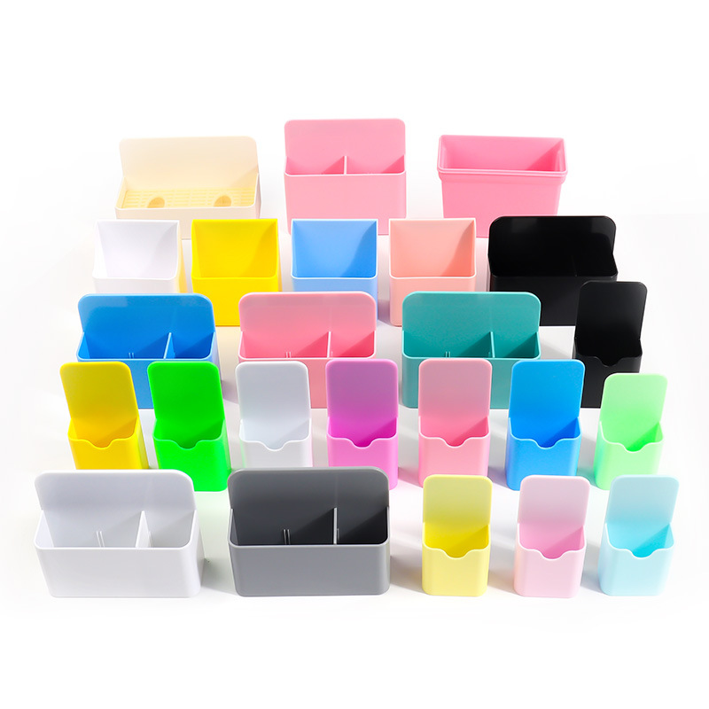 Fridge Magnet Magnetic Marker Pen Storage Box Grid Rubber Magnet Plastic Organizer Pen Holder for Whiteboard