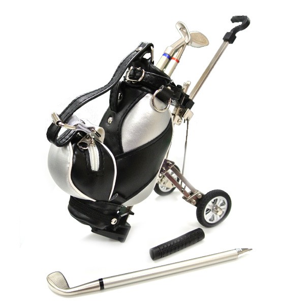 Custom logo Printed Metal Pen Holder Souvenir for Golf Club product view