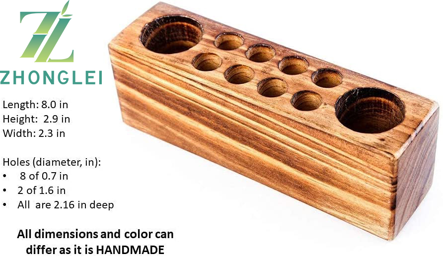 Rustic Wooden Pencil Holder, Fountain Pen Holder, Office Pens Holder for Desk product view