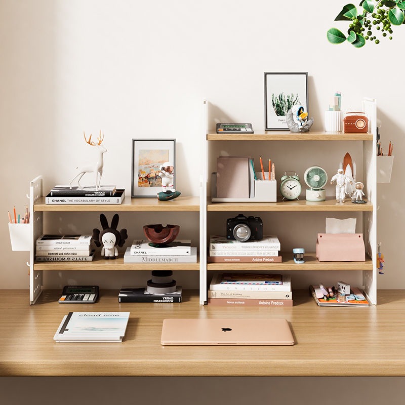 Desktop Adjustable Storage Shelf Bookshelf Office Multi-tier Adjustable Partitions Simple Modern Student Iron Finish product view