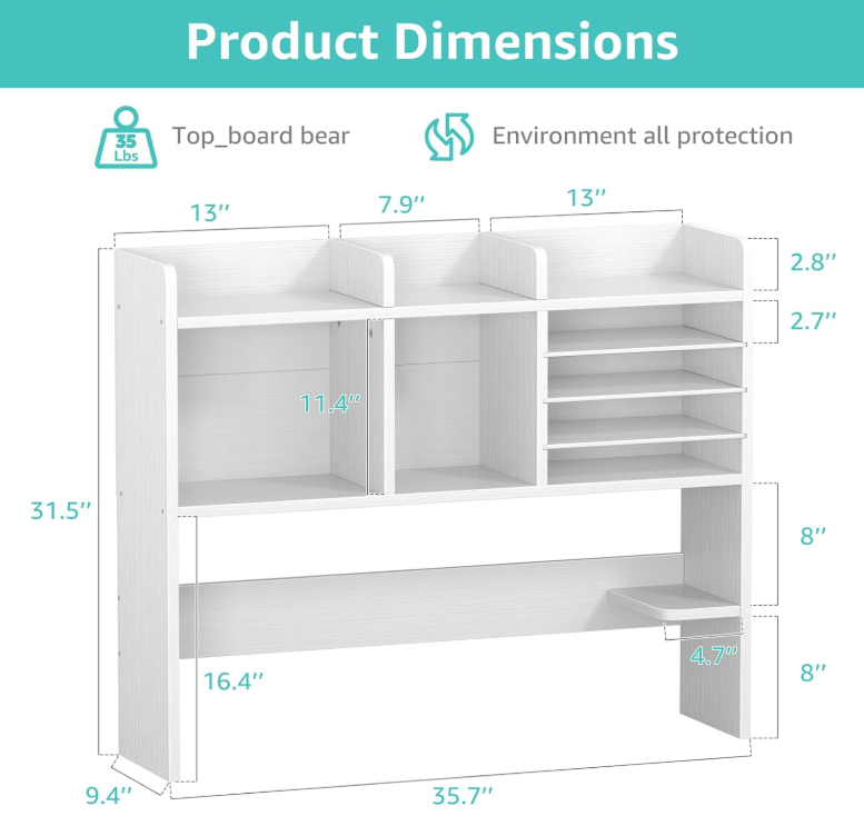 Modern S Shaped 36 Inch 4 Tier Geometric Bookshelf Tall Desktop Storage Organizer White Cube Display Rack Home Office Study detail