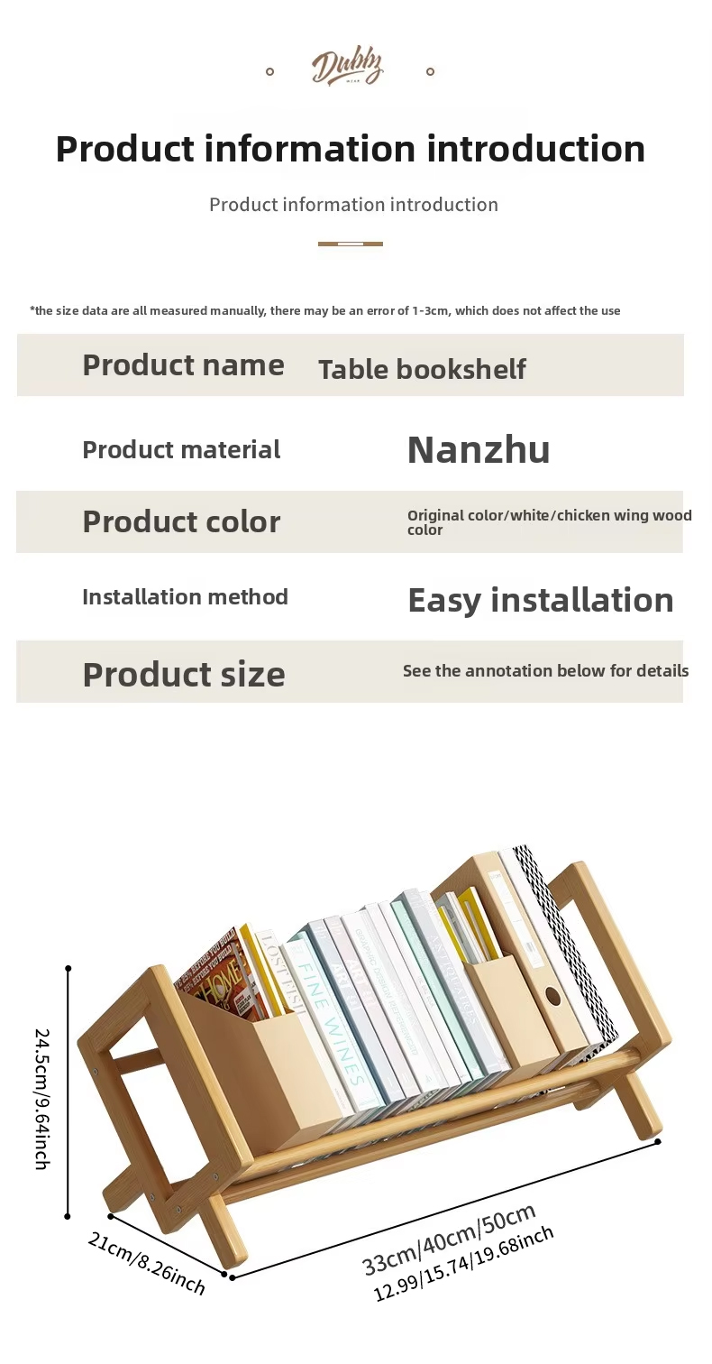 Economical Small Bookshelf Organizer for Students Bamboo Desktop Book Storage Rack for Children Simple Living Room Book Stand detail