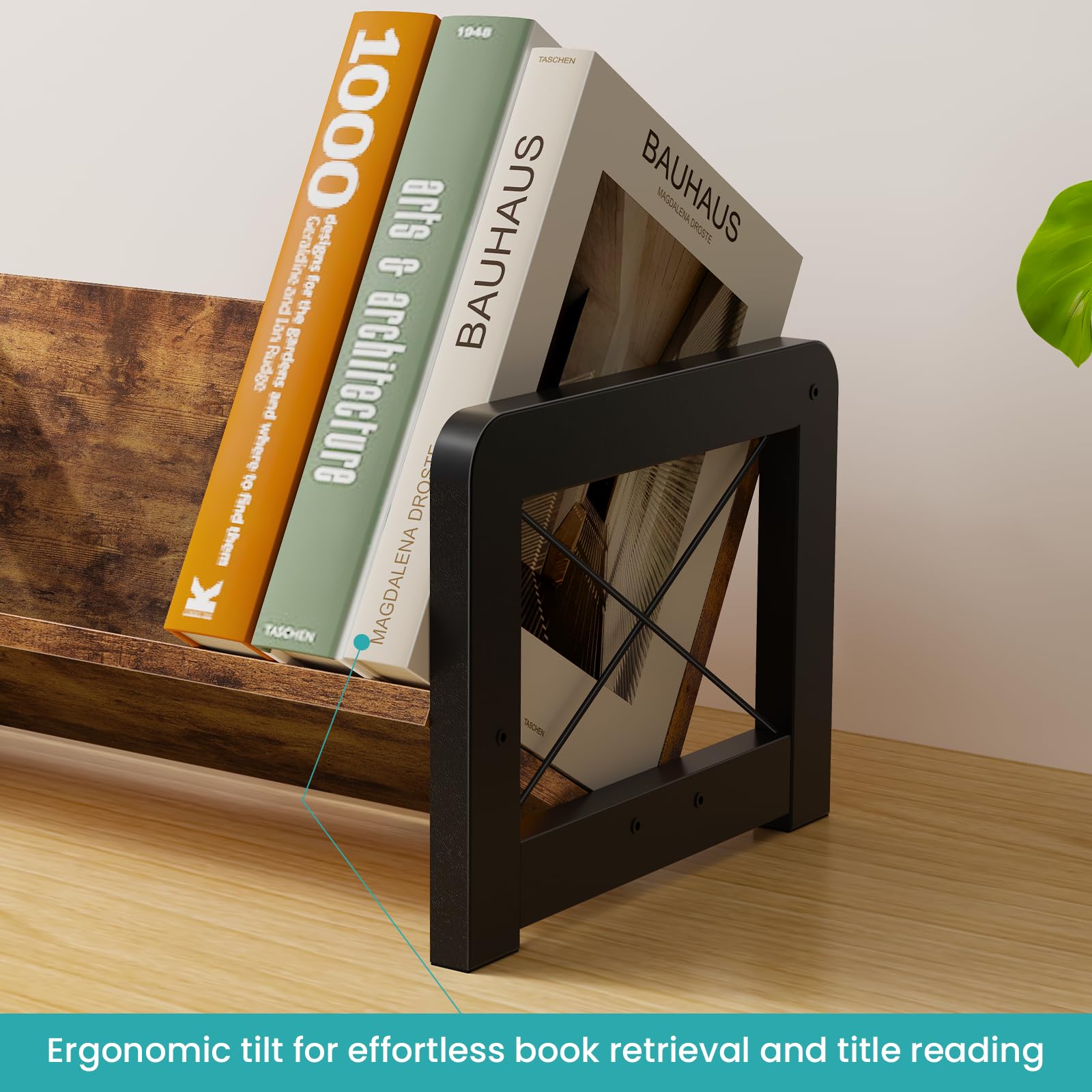 Desktop Bookshelf Organizer Wood Slanted Desk Bookshelf Small Tabletop Book Rack Portable Mini Bookcase for Book Display product view