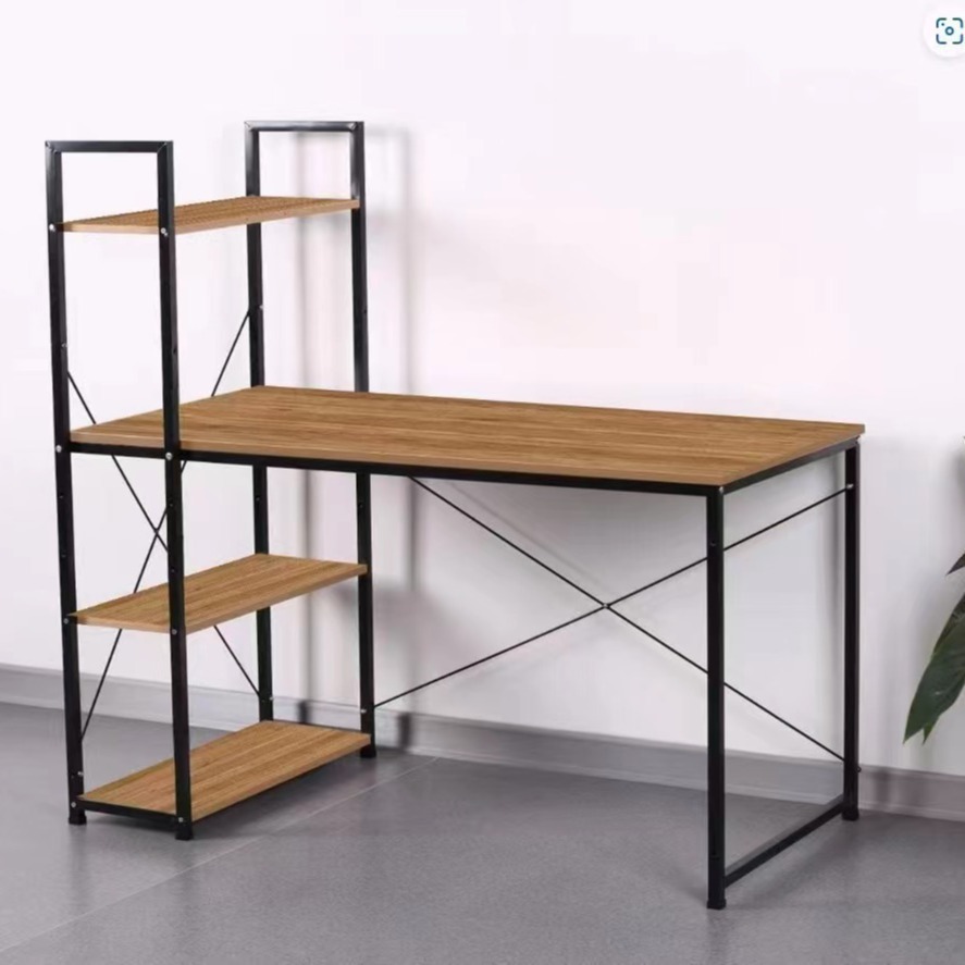 Customized Modular Side Bookshelf with MDF Board for Modern Minimalist Writing Desk in Bedroom or Office Building