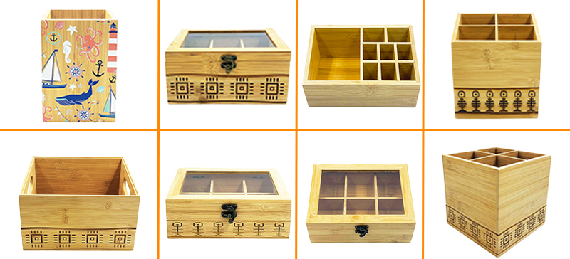 360 Rotating Double Tier Eco-Friendly Bamboo Pen Holder Vertical Standing Living Room Storage Organizer detail