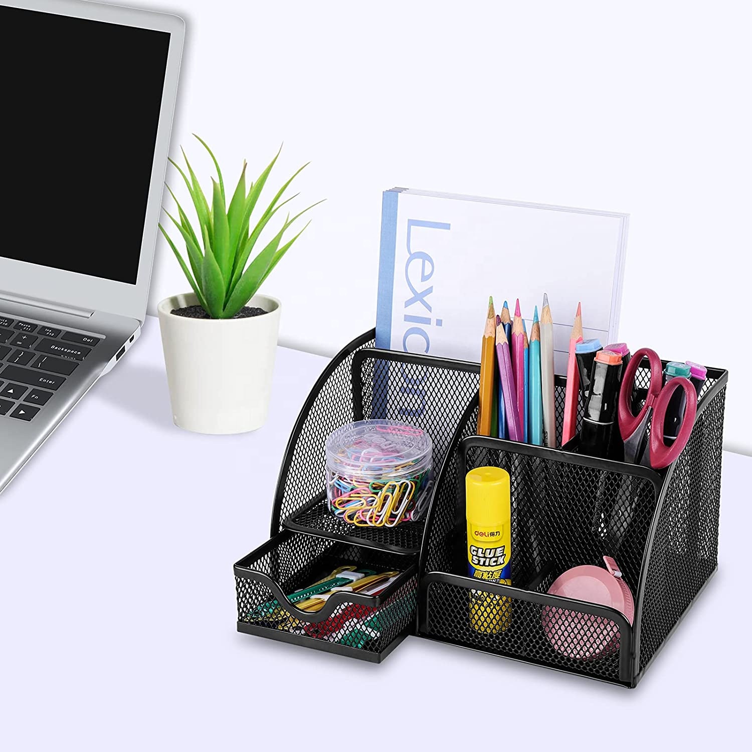 Factory OEM Customization Support Pen Organizer Metal Mesh Pen Holder for Desk Office and School Pencil Cup product view
