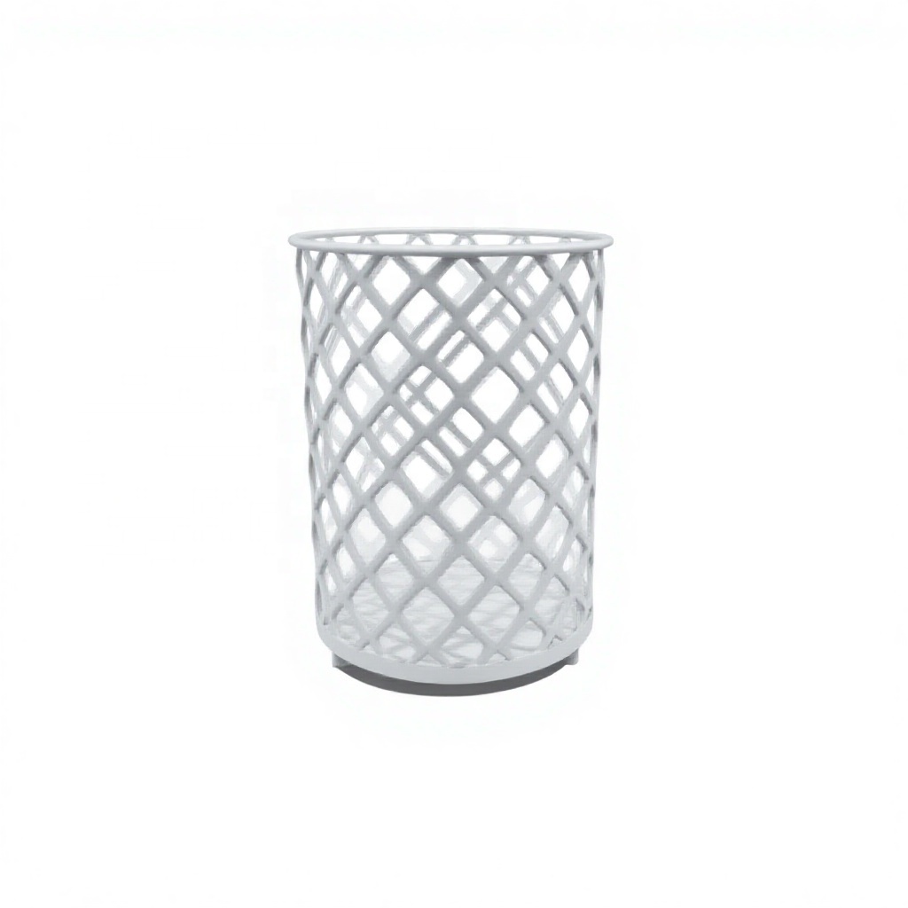 White Metal Lattice Pen Holder | Decorative Desk Organizer for Pens, Makeup Brushes & Office Supplies detail