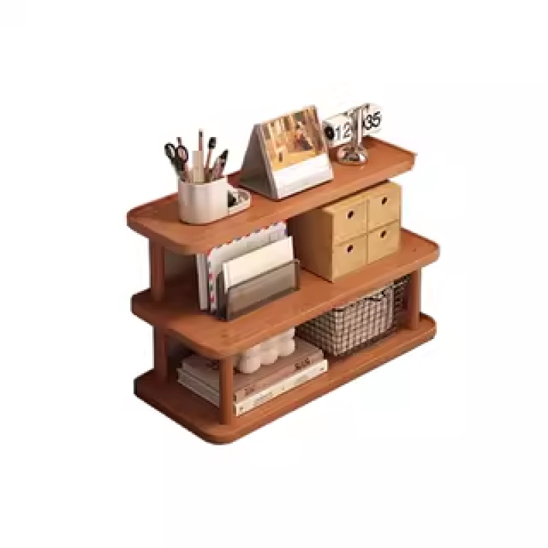 Desktop Three-Layer Standing Type Bookshelf Storage Rack for Student Desk Office Workstation with Multi-Layer Book Display product view