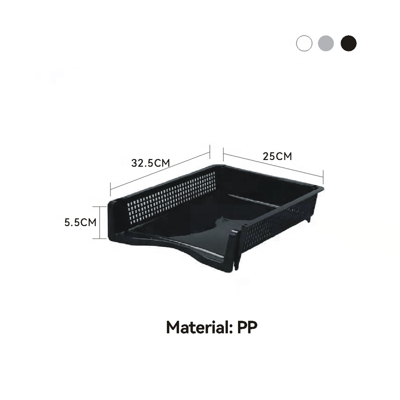Haixin Mesh Collection Plastic Stackable Office Desk File Rack Stationery Organizer Paper Tray Holders Documents Storage Basket product view
