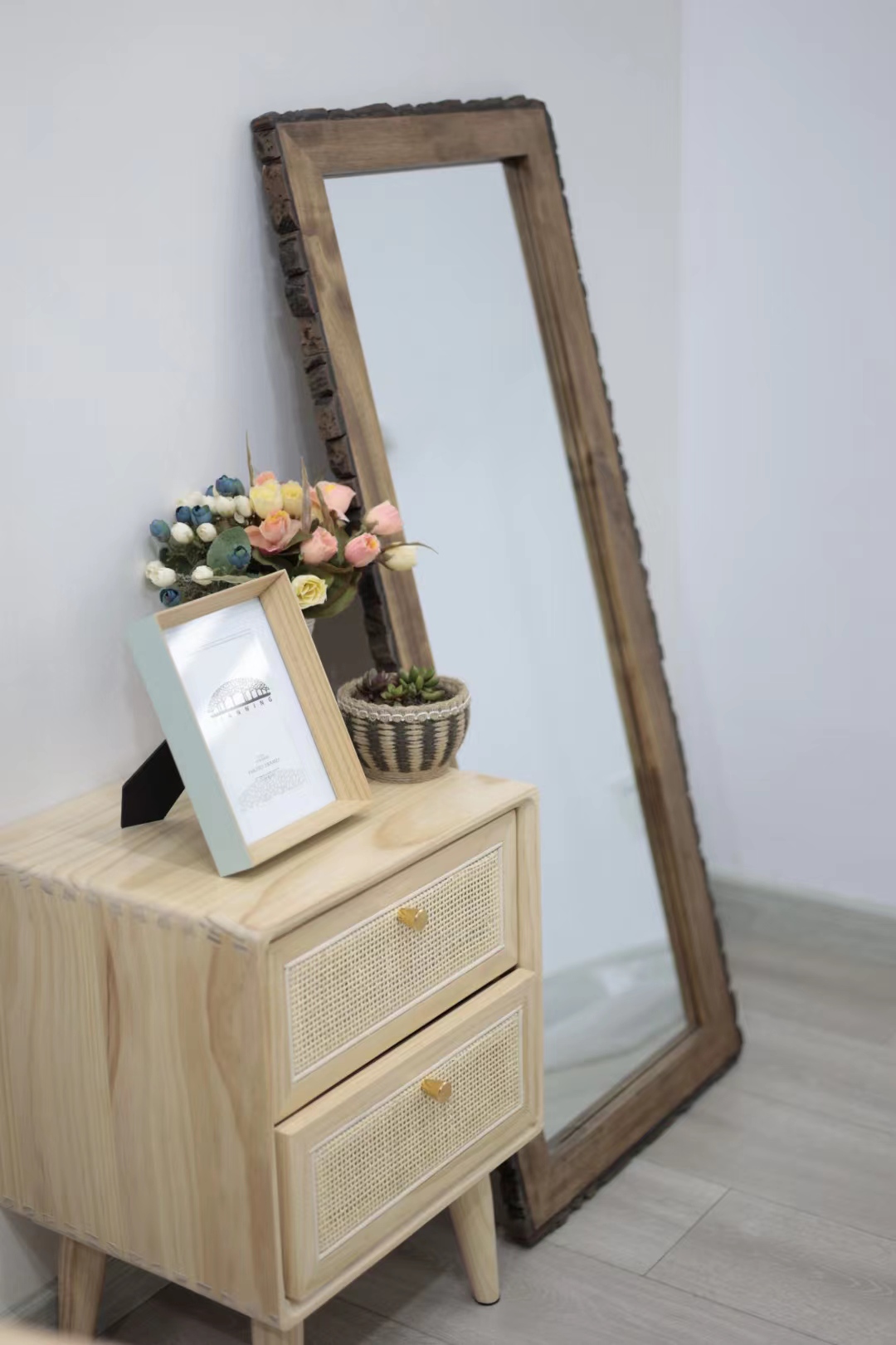 Multi-Functional Rectangle Wooden Office Desk Pen Holder Storage Box Desktop Organizer Drawer Accessories 40x21x25cm detail