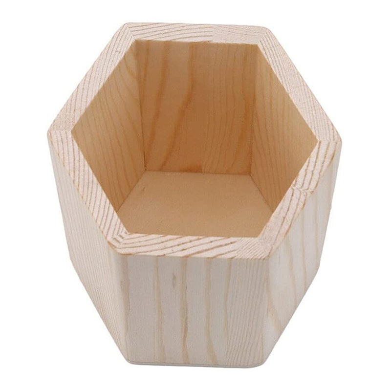 Customizable Solid Wood Pen Holder | Modern White DIY Painted Single Storage Organizer | Logo Print Available for Home Office detail